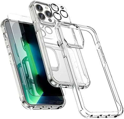 ORETECH מיועד למארז ה- iPhone 13 Pro Max, עם מגן מסך זכוכית מחוסמת [2 x] [מגן עדשת מצלמה] הגנת ירידה